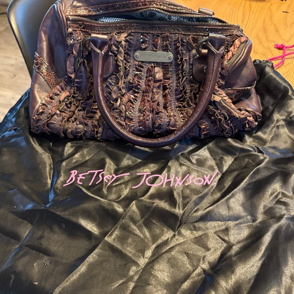 Betsey Johnson Purple Leather Handbag - Picture 9 of 9